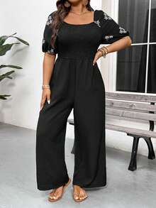 EMERY ROSE Elegante Sommer-Jumpsuits aus großflächigem Webstoff - Schwarz - Übersicht 6