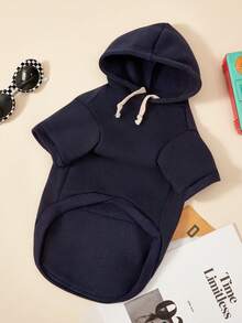 PETSIN 1 Pc Pet Cat Dog Universal Navy Blue Fashionable Casual Handsome Dog Hooded Sweatshirt - Navy Blue - View 5