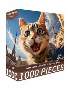 1000 Pcs Jigsaw Puzzle , Large Puzzle 70x50cm, Landscape & Cartoon Art, Stress Relief Gifts, Home Decor, Family & Party Activities - Multicolor - View 10