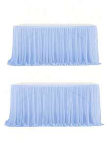 2 chiếc khăn trải bàn voan ngọc trai 4,35m, váy phủ bàn ký tên đám cưới, thích hợp cho đám cưới, trang trí bàn bánh sinh nhật, tiệc cô dâu, trang trí nhà cửa, trang trí đám cưới, đồ dùng đám cưới, trang trí Giáng sinh, trang trí bàn tiệc ngày lễ. - Nhiều màu - Xem 13