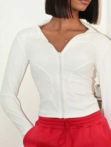 Mima John Veste D'ajustement Mince Pour Femmes Avec Fermeture À Glissière