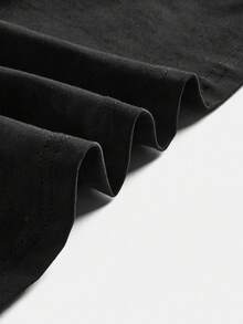 FRIENDS X SHEIN Robe d'été décontractée pour femmes, col rond avec motif graphique de lettres - Noir - Voir 3