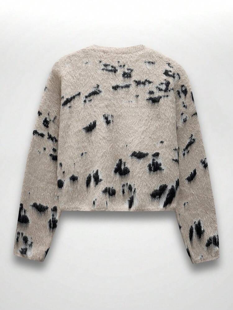 Manfinity VCAY Jersey de cuello redondo de corte holgado para hombre, adecuado para otoño/invierno - Albaricoque - Añade 3
