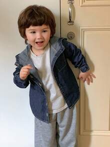 Dazy Kids Toddler Boys' Hooded Washed Vintage Denim Jacket - Blue - View 4
