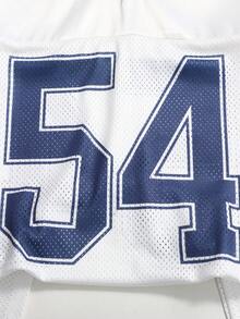 Girlism Tween Girl Numeric Print Short Sleeve T-Shirt And Drawstring Pants Casual 2-Piece Set Girls Outfit Sets Baggy Baseball Outfit Girl Outfit Set - Blue and White - View 5