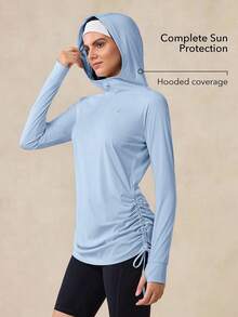 OutZeal Women UV Protection Cool Touch Silky Soft Side Drawstring Hip Length Sun-Proof Jacket Daily Casual