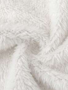 SHEIN 女童休闲仿麂皮绒保暖加厚翻领外套，时尚百搭，适合日常外出穿着，可搭配各种毛衣、T恤、裤子，秋冬季节必备。 - 棕色 - 查看 3