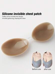 SHAPORA Thick Silicone Nipple Covers, Invisible Bra Lift And Support, Thin Strap Breast Petals For Wedding Dress Photos - Brown - View 6