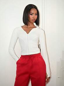 Mima John Veste D'ajustement Mince Pour Femmes Avec Fermeture À Glissière