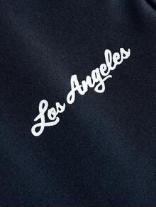 PAVTROS 男士休闲拼色抽绳直筒裤，宽松长款拼接黑色直筒运动裤，秋季 - 藏蓝色 - 查看 10