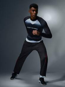 Acti Log Men's Stand Collar Raglan Sleeve Long Sleeve Casual Gradient Breathable Sports T-Shirt Compression Shirt Men - Multicolor - View 5