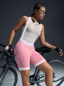 Powerista 女士撞色休闲骑行背带短裤 - 珊瑚粉 - 查看 3