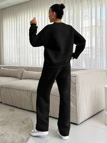 EURMUSE EMBELLISHMENT DETAILED TWO PIECES SET - Black - View 2