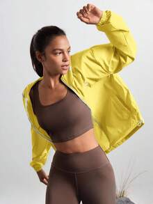 In My Nature Women's Waterproof Long Sleeve Zip-Up Hooded Outdoor Jacket - Yellow - View 8