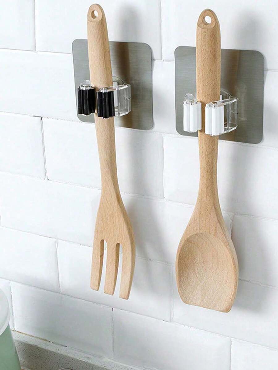 Wall Mounted Clips With Strong Adhesive Hooks, Mop Clips, Storage Organizer Clips, Suitable For Bathroom And Kitchen