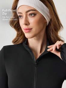 OutZeal 女士速干柔软户外连体裤，秋冬季前拉链立领多口袋设计 - 黑色 - 查看 3