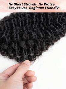 1PC Afro Kinky Bulk Human Hair Extension For Mini Twists Knotless BOHO Braids 3B Curly Braiding Human Hair Natural Black Color - Natural Black - View 3