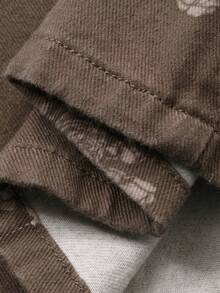 DAZY Jeans casuales de pierna ancha y suelta con estampado floral para mujer - Azul - Ver 3