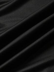 SHEIN Tween Girl High Waist Pleated Slit Hem Ribbed Knit Skirt - Black - View 6