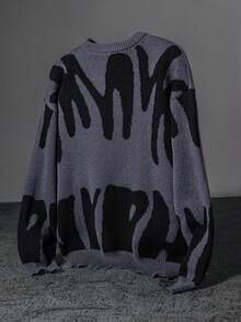 Sport MetroGents 男士图案毛衣，秋冬 - 灰色 - 查看 2