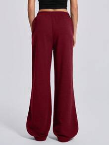 SHEIN Tall Wide Leg Elastic Waist Track Pants, Seam Design, Fall Clothes