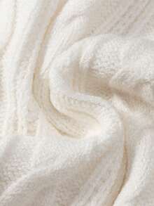 INAWLY 性感V领白色短袖修身针织上衣 - 白色 - 查看 8