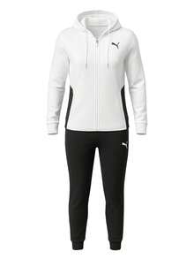 Puma Classic Women's Hooded Track Suit Black White - White - View 4