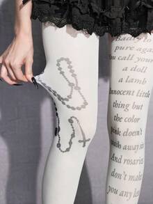 ROMWE Anime Women Tights - off-white - View 4