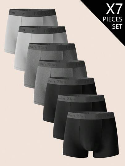 7pcs/Set Men's Simple & Comfortable Boxer Briefs