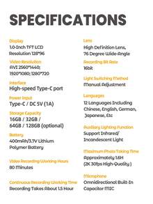 Teckwe Camera móc khóa hình ô tô 2K, camera đeo người cho thể thao/sự kiện, phụ kiện du lịch di động có chức năng quay video, camera đeo được thiết kế hình xe vui nhộn. - Máy chụp hình - Xem 13