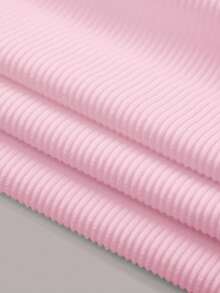 SHEIN BASICS Women's Casual Solid Color Knit Crew Neck Long Sleeve Fitted T-Shirt