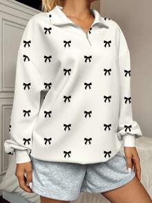 Veykashi Áo sweatshirt nữ cỡ lớn dáng rộng, cổ cao, khóa kéo nửa thân, thích hợp cho mùa thu/đông. - Nhiều màu - Xem 6