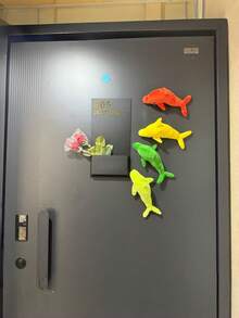 Zazumi 1pc Cute Dolphin Design Mini Refrigerator Magnets Ocean Animal Theme Kitchen Office Decorative Accessories Christmas Stocking Fillers Holiday Gift Ideas Coastal Style Must Haves - Multicolor - View 1
