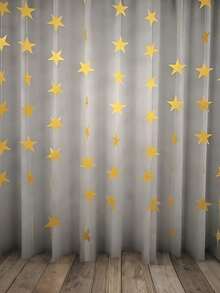 1条4米金色星星花环 - 闪亮纸质横幅，适用于星空主题派对、婚礼和圣诞节装饰，闪亮庆典背景 - 彩色 - 查看 4