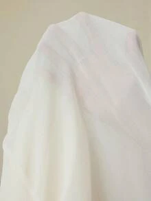 Revavyn Classic Fashionable Retro Chiffon Mini Dress, Elastic Waist With Flared Skirt, V-Neck, Multi-Layer Ruffle Collar With Tie, Long Sleeve Lining, Versatile For Work And Occasions - Beige - View 6