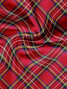 EMERY ROSE Women's Round Neck Short Sleeve Romantic Elegant Plaid Print Blouse, Suitable For Outings, Work Commute, Dates, Parties, Chic Spring - Multicolor - View 5