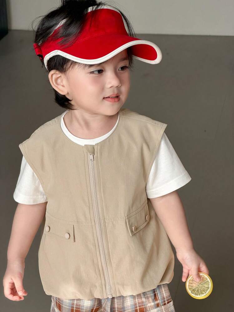 Baby Boys' Solid Color Sleeveless Casual Vest Spring Summer