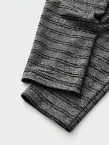 ESTAVOR Men's Henley Neck Long Sleeve Tee Soft Stripe Shirt With Embroidered Bear - Grey - View 3