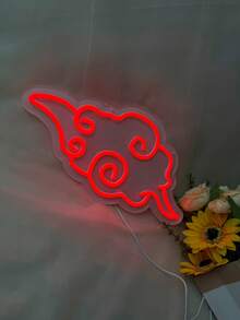 Red Cloud LED Neon Lights, Anime-Style Wall Decoration, Ideal Bedroom, Game Room, Male-Only Space - Switch Control, No Battery Required, USB Power Supply, Perfect Gift For Anime Fans - Red - View 2
