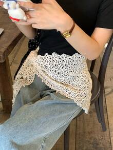 DAZY 女士时尚度假风层叠蕾丝休闲裙