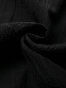 GlowEve CURVE 大码女式纹理圆领无袖吊带背心 - 黑色 - 查看 3