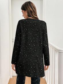 SHEIN Frenchy Women's Sequin Print Retro Romantic Elegant Coat, Suitable For Outings, Street Style, Airport , Commuting To Work, Chic Carnival - Multicolor - View 2