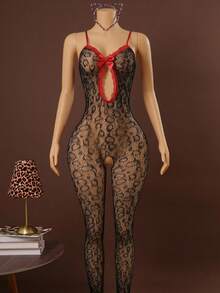SHEIN 2pcs Women's Sexy Bodystocking Lingerie Set