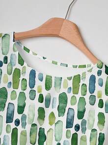 EMERY ROSE 2pcs/Set Women Casual Loose Fit Round Neck Top And Wide Leg Pants, Versatile Outfit For Spring/Autumn - Multicolor - View 4