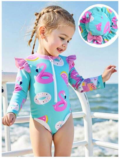 Young Girl Vacation Style Printed Half-Zip Front Contrast Ruffle Trim One-Piece Swimsuit Long Sleeve Swimsuit Girl Girls Rashguard Swimsuit Swimwear Set 3pcs Girls Longsleeve Ice Cream Bathing Suit Kids Girls Long Sleeve Swimsuit Swimwear Set Girls Longsleeve Kids Swimming Suit For Girls Kids Girl Rash Guard Toddler Girl Long Sleeve Swimsuit Kids Swimming Suit For Girls One Piece Flamingo Donut Swimsuit Kids Longsleeve Girls Swimwear Summer Vacation Thermal Christmas Holiday Festival New Years Valentines Swim 
رمضان
عباياتabaya جلابياتjalabiya جلابيه