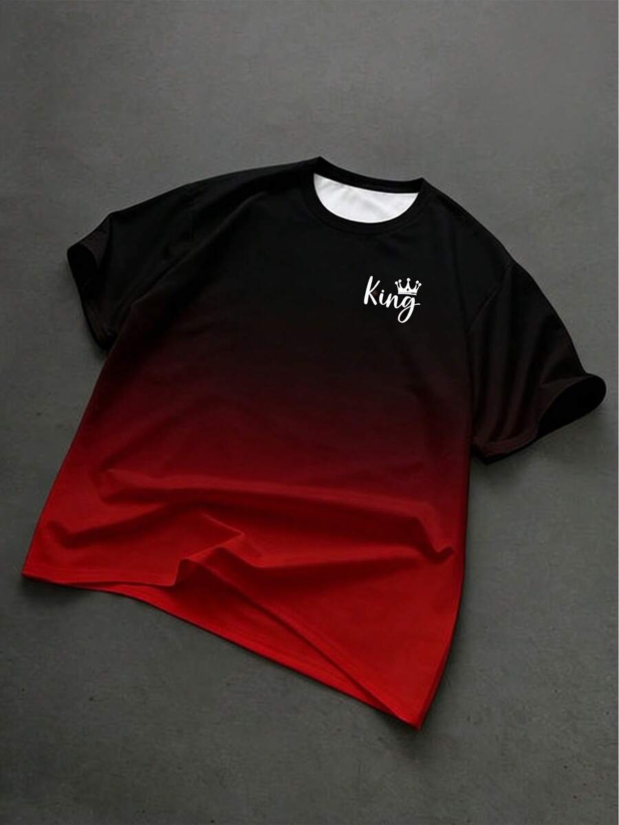 Manfinity Homme 男士时尚夏季休闲运动服，男士上衣，腹部肌肉处饰有鸭子图案印花设计 - 彩色 - 查看 1