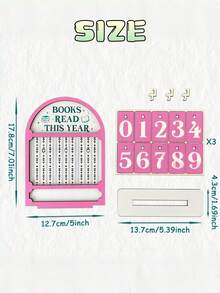 Joivida 1 PC Reading Challenge Tracker Pink Or Green Books Finished This Year Counter Mechanical Page Turner For Avid Readers Book Club Members Library Decor Study Accessory - Multicolor - View 3