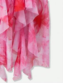 Bellisia Women's Summer Beach Floral Print Ruffle Trim Halter Neck Swimdress Birthday Dress Sexy Summer Pink Tea Party Dress Flamingo Dress Dress Pink Pink Birthday Outfit Women - Multicolor - View 8