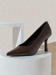 SHUZIA 女士经典优雅尖头细高跟鞋 - 巧克力棕 - 查看 5