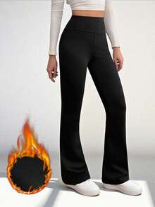 SHEIN Tall 女士宽腰喇叭裤 - 黑色 - 查看 8